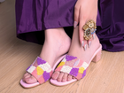 Phulkari 2.0 Light Pink Silk Slides with 2.5