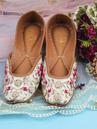 Jutti Samundar Pastel Mint Green – Leather & Satin Handcrafted Traditional Footwear with Cushion Footbed
