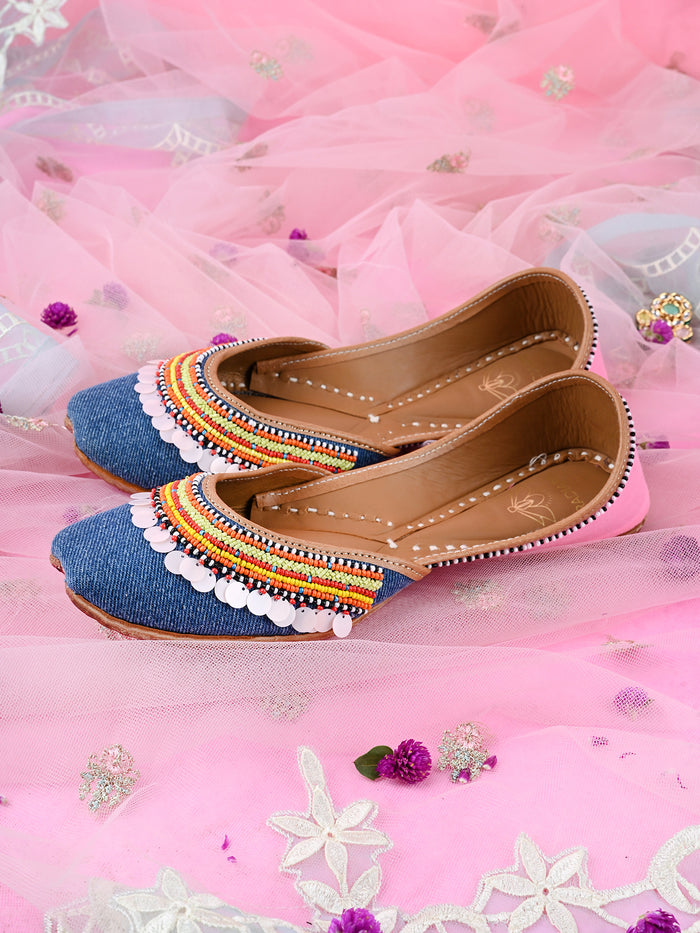 ZYRA - Handcrafted Denim Jutti for Women – Stylish Everyday Comfort |